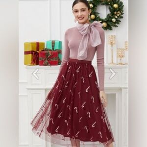 NWT Chicwish Candy Cane Tulle Skirt
